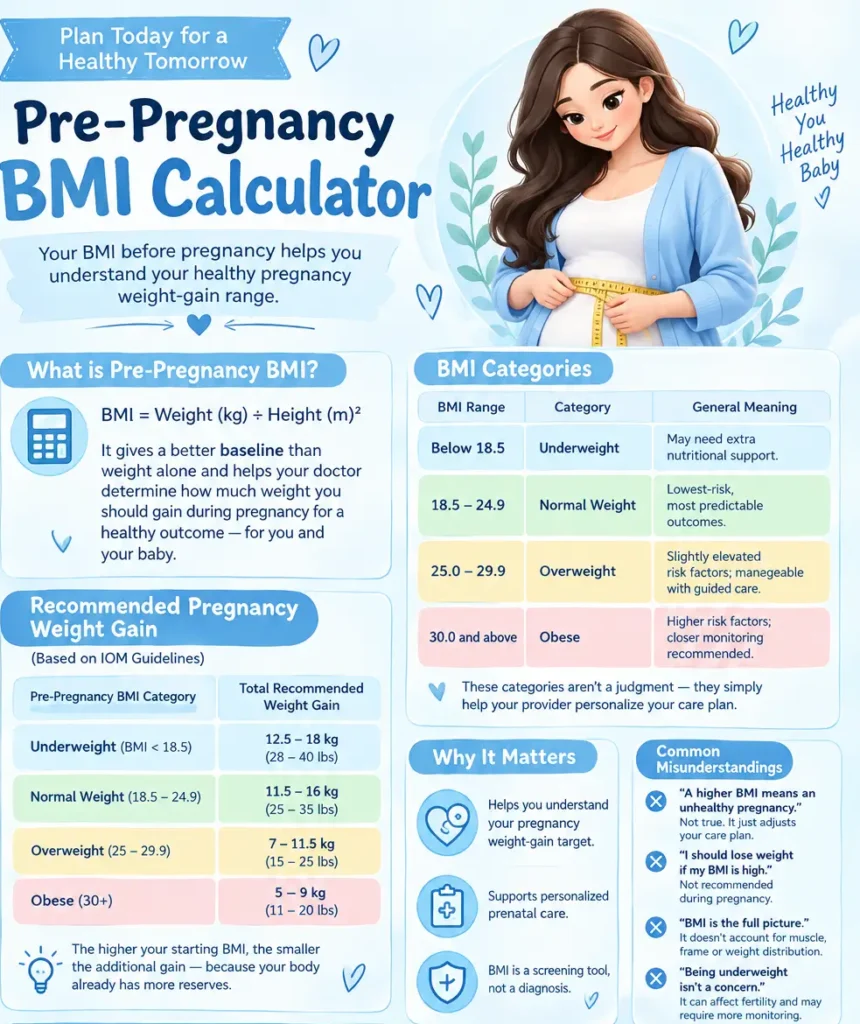 Pre-Pregnancy BMI & Weight Status Calculator